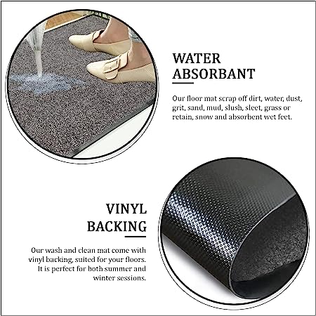Wash & Clean Door Mat - Grey